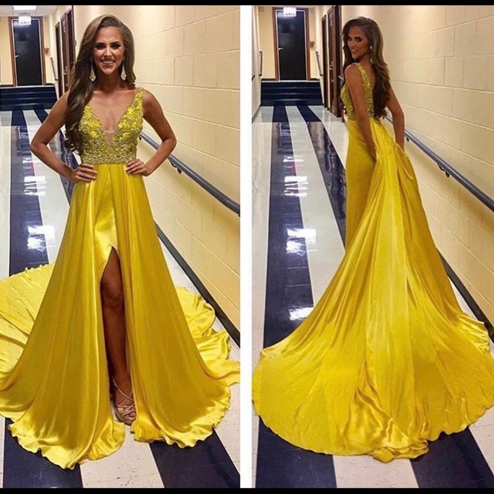 Yellow Sherri Hill couture